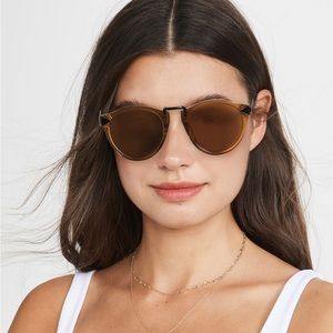 NEW Karen Walker Helter Skelter Sunglasses in Tan Black [Alternate Fit]